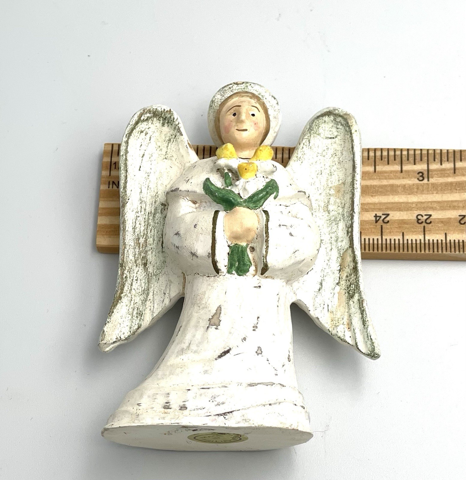 VTG Chalk-ware? Angel Made In Philippines 3.5” Tall Primitive Cottage Core C1-2