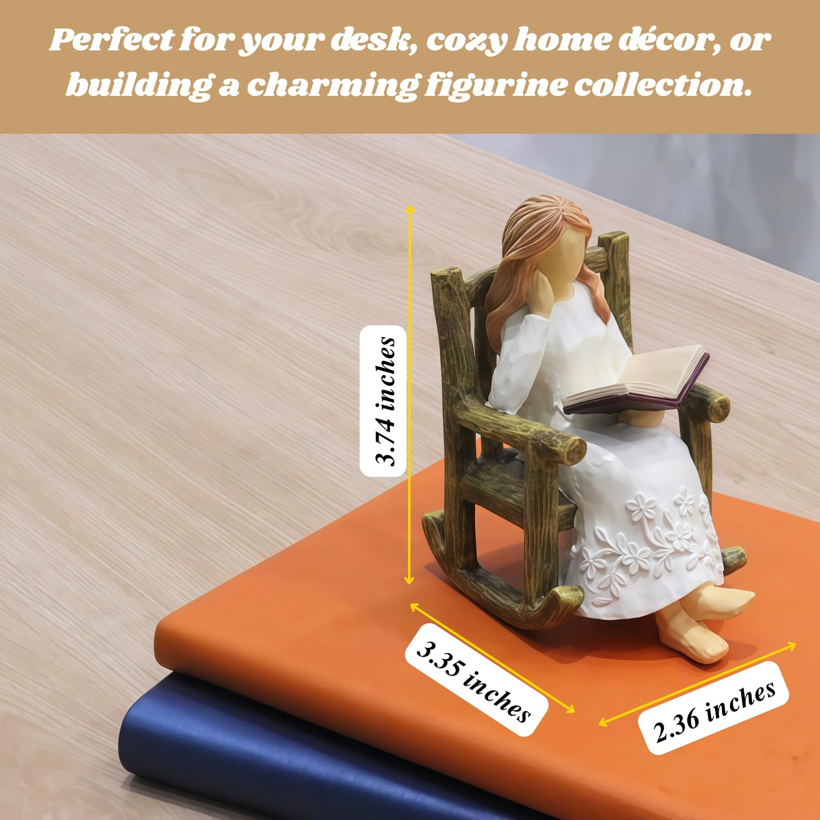 Book Figurine for Shelves Gifts for Women Readers Resin Reading Woman Statue …