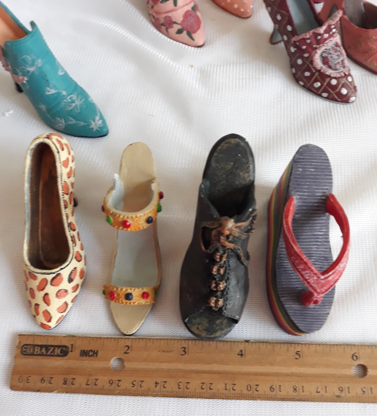 Miniature Decorative Shoe Collection Lot of 10 Various Styles Colors Resin Fun!