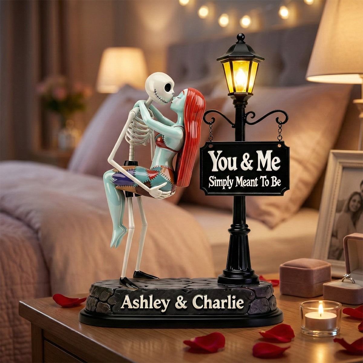 Personalized Jack Sally Nightmares Couple Acrylic Plaque Wooden Block Decor Gift