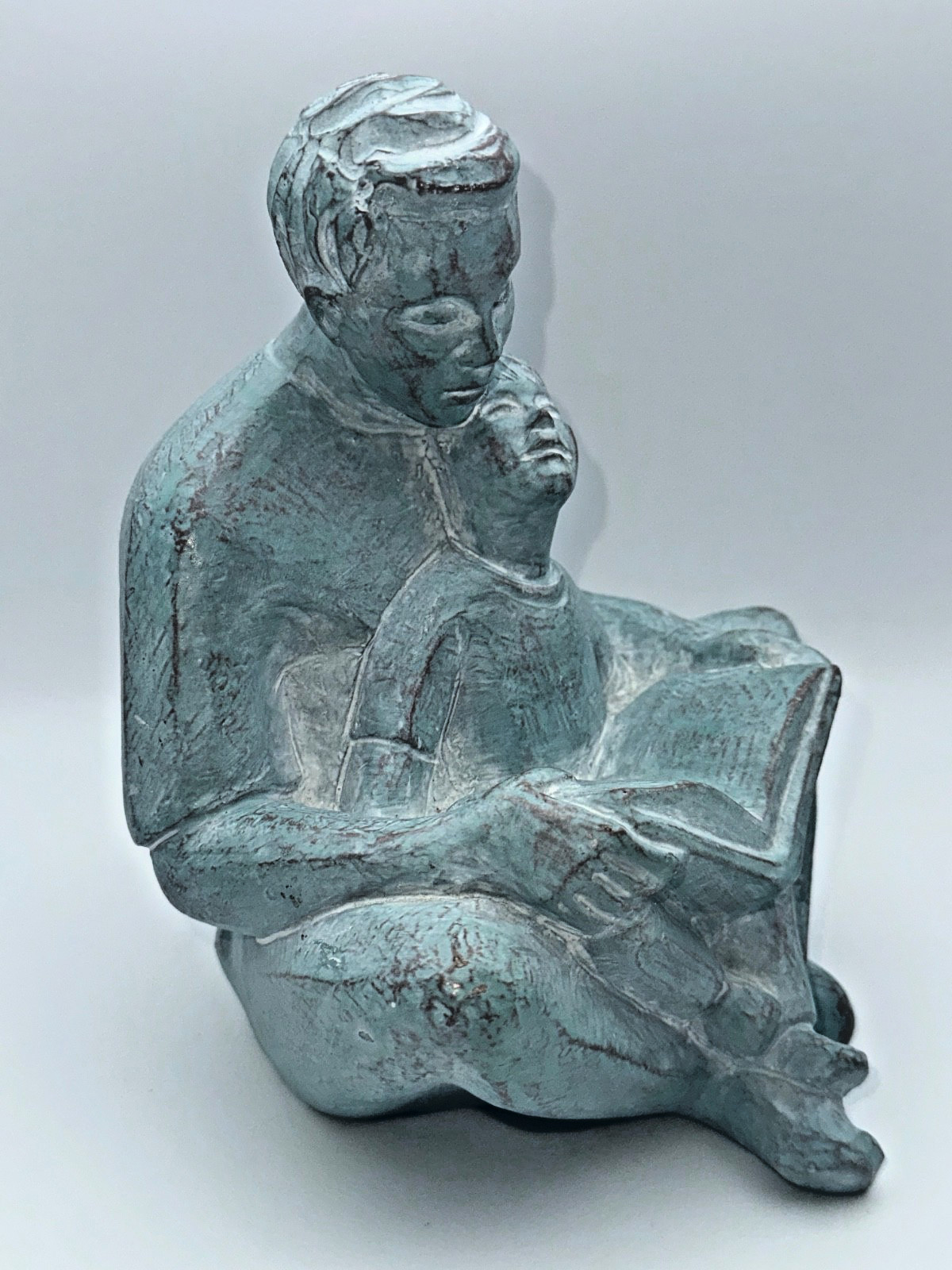 VTG Isabel Bloom Father and Son Reading Figurine Sculpture Retired Signed USA