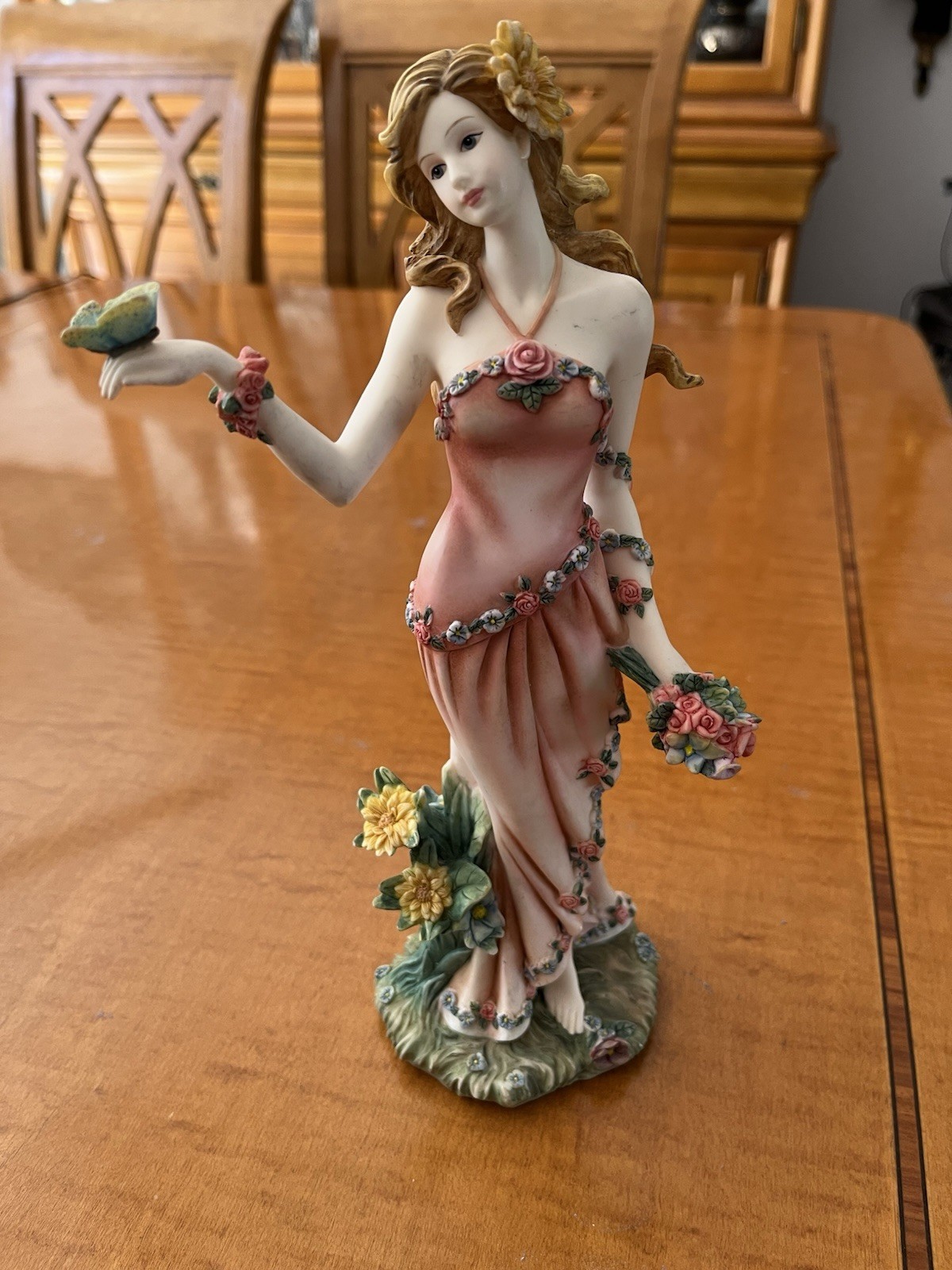 ‘Summer’ Collectible Lady Figurine Flowers and Butterfly 2004 Model 12228-04