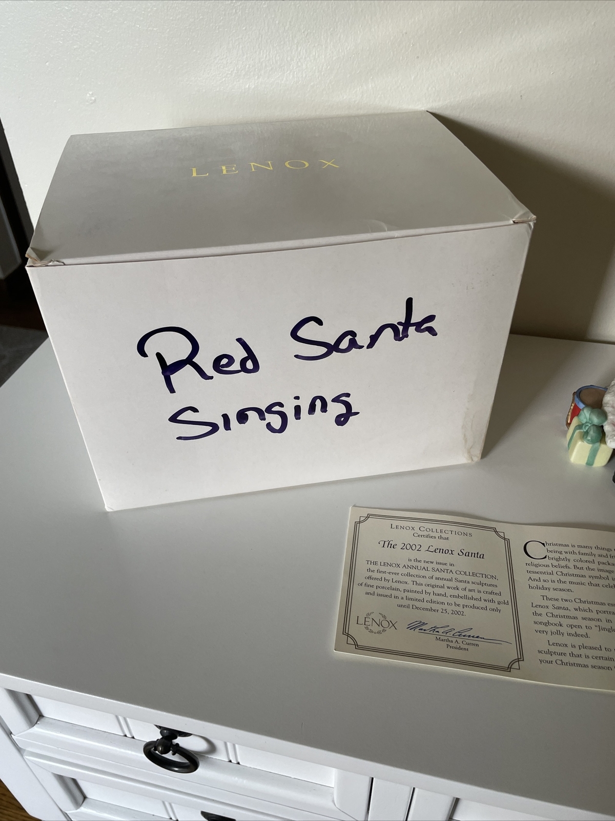 2002 Lenox Collections Santa Singing – Annual Santa Figurine