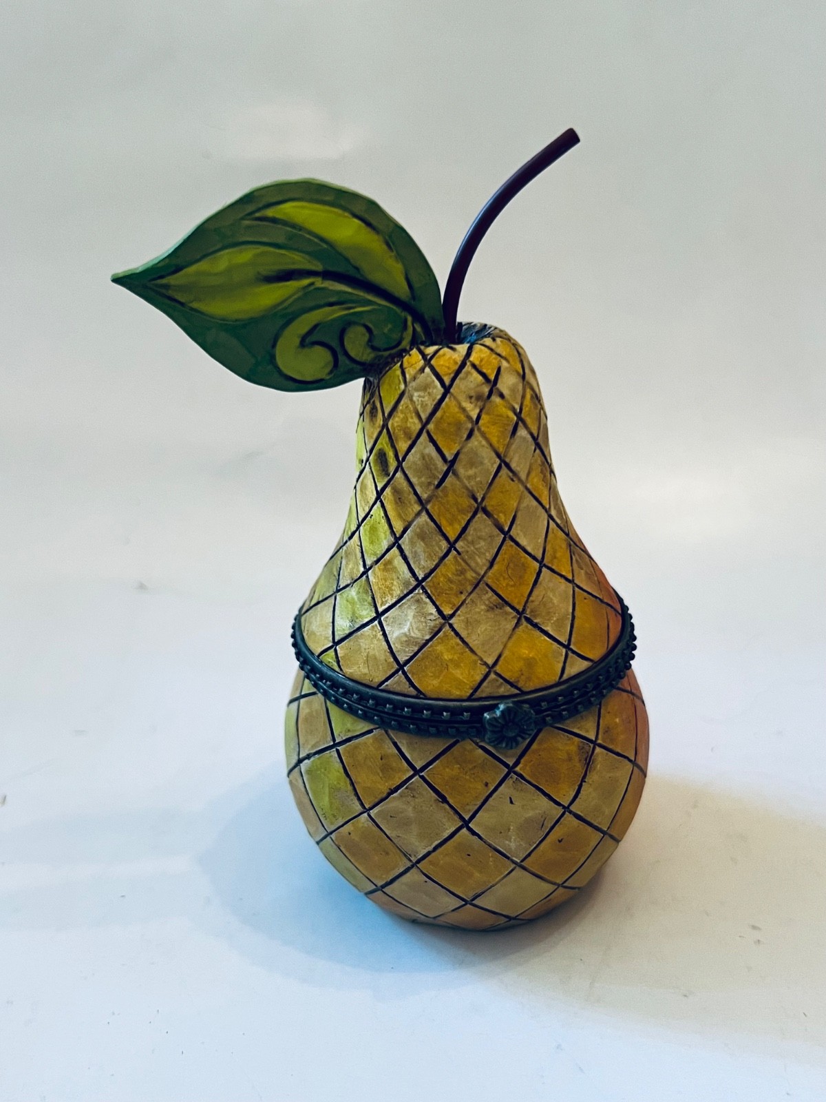 Jim Shore Heartwood Creek Pear Trinket Box 2006 Enesco Autumn