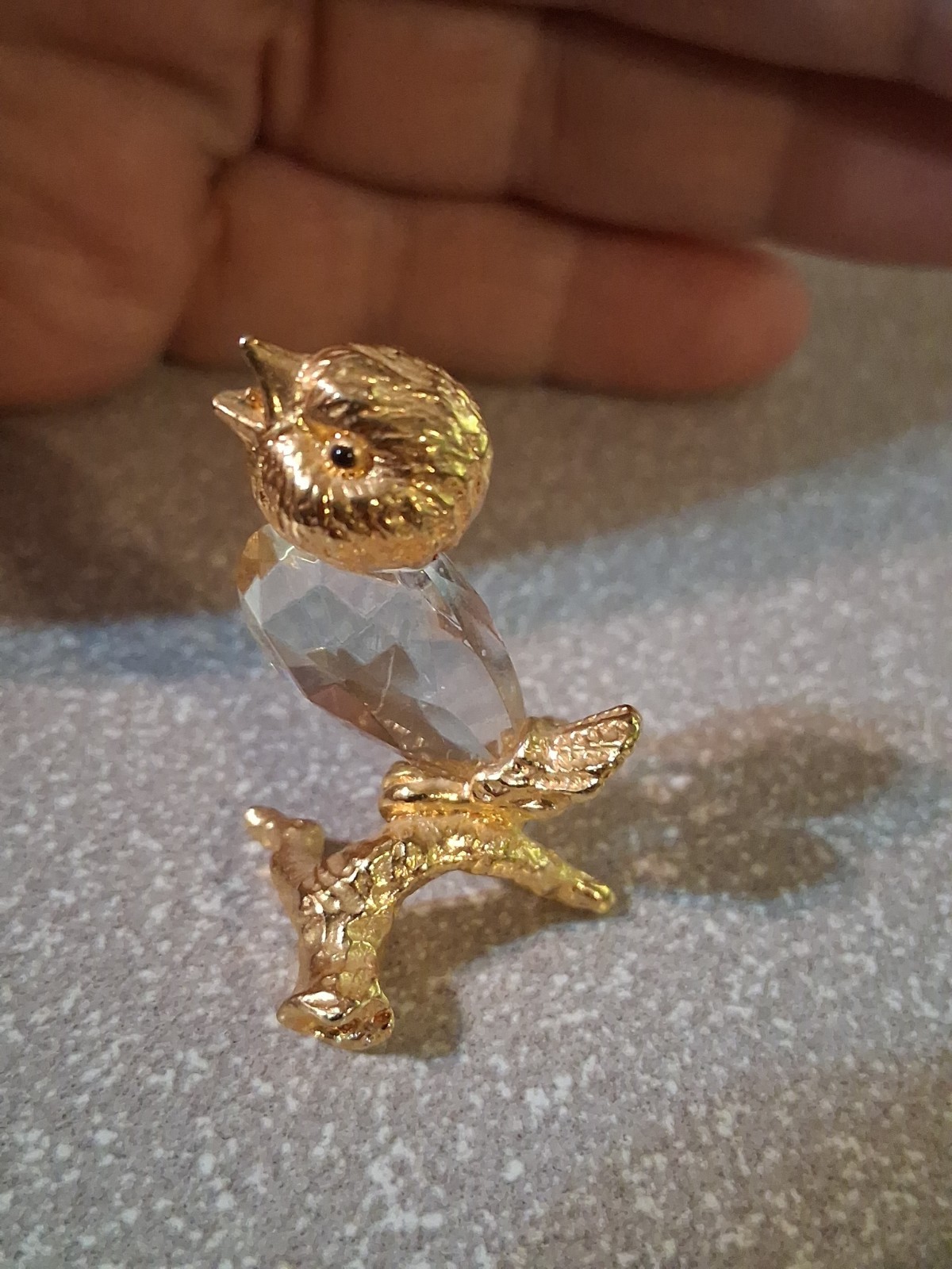 LENCIA Star Collection 66.016 SONGBIRD ON BRANCH Gold & Crystal Swarovski?