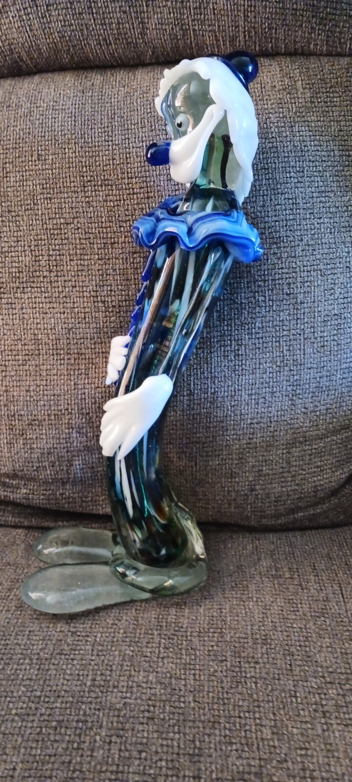 RARE FIND..LARGE VINTAGE BEAUTIFUL MURANO CLOWN 14″ TALL