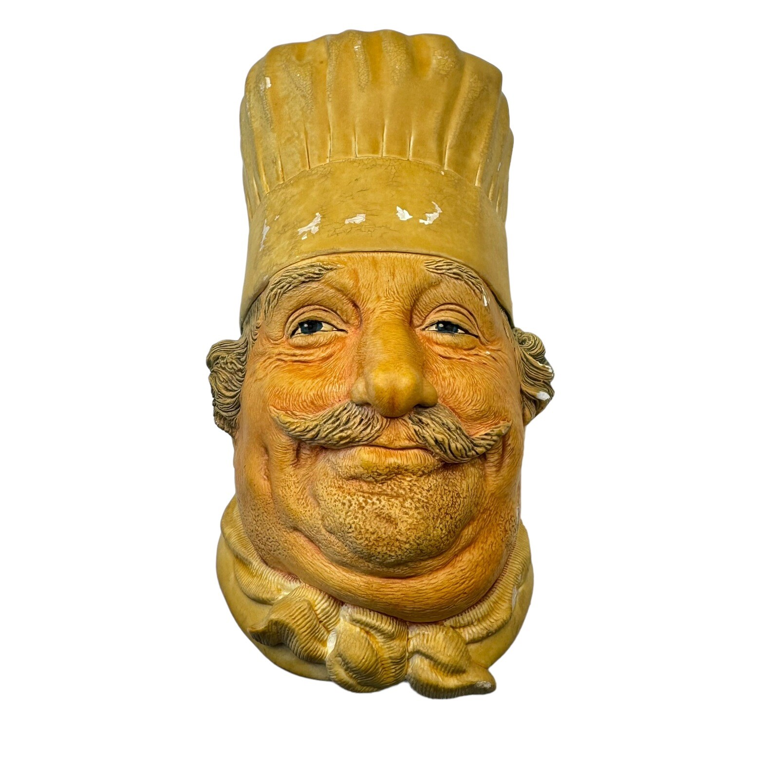 Vintage Bossons “Chef” Chalkware Head 1969 England Wall Art UK MCM 1960s Decor