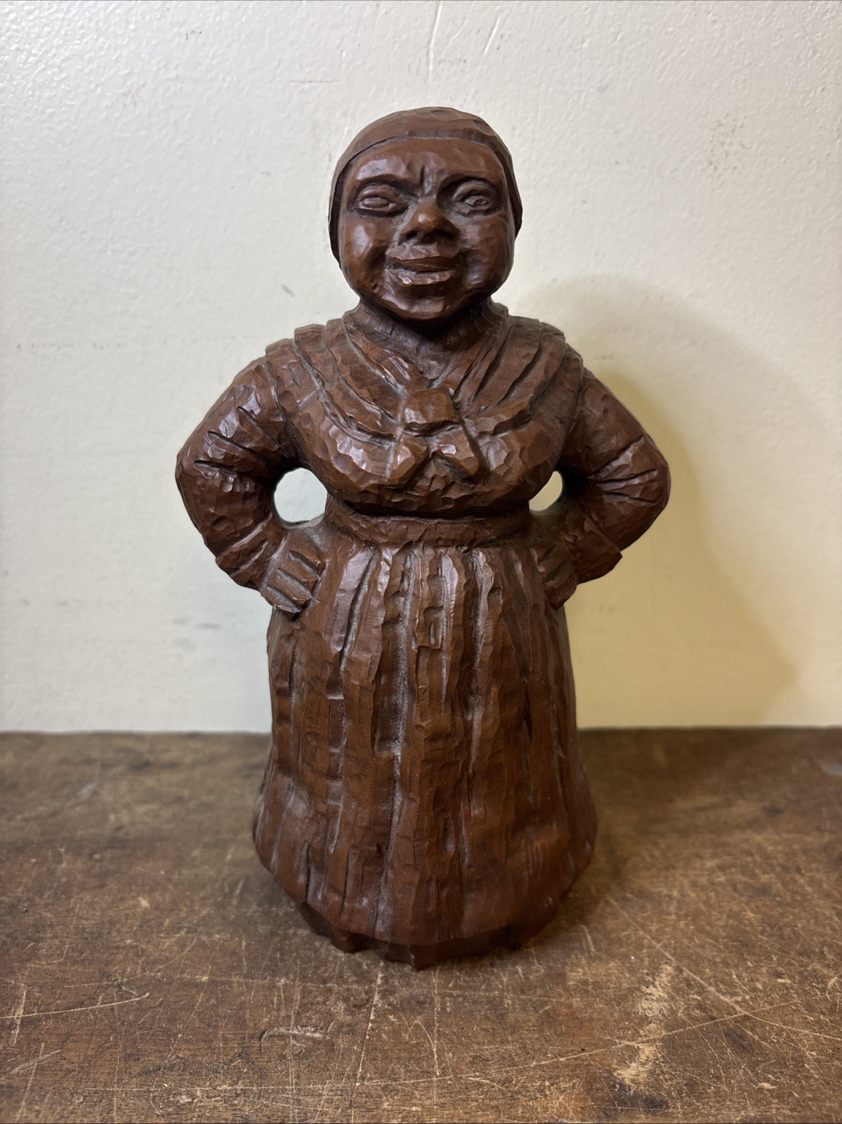 Red Mill MFG Woman Figurine Handcrafted From Crushed Pecan Shell VTG 1988