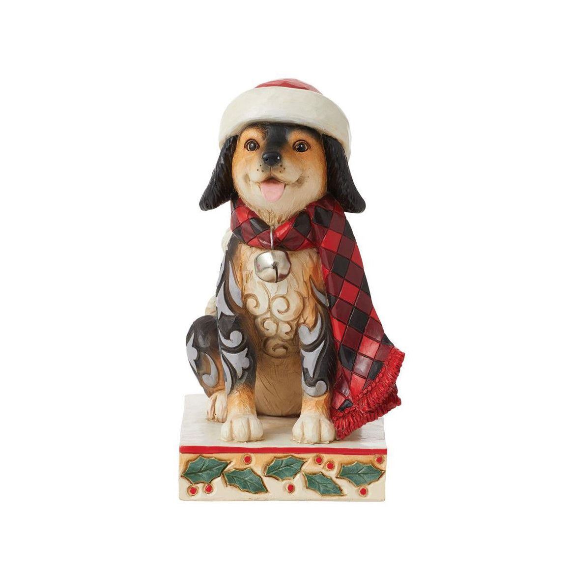 Jim Shore Heartwood Creek Highland Glen Dog Wearing Plaid Scarf Fig 6012867