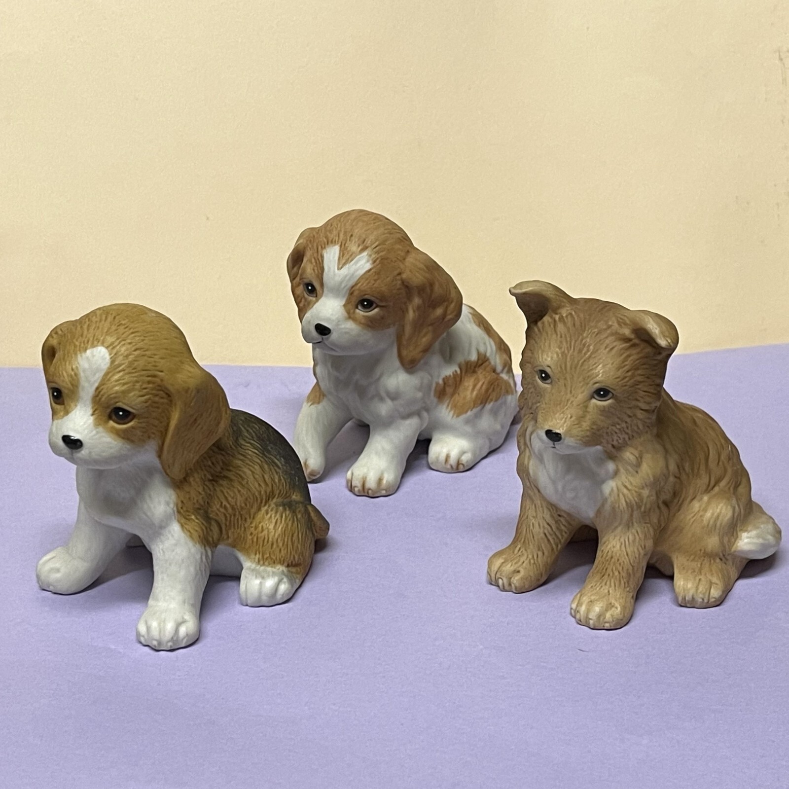 HOMCO Puppy PORCELAIN BISQUE Figurine BEAGLE, COCKER SPANIEL or COLLIE – Choices