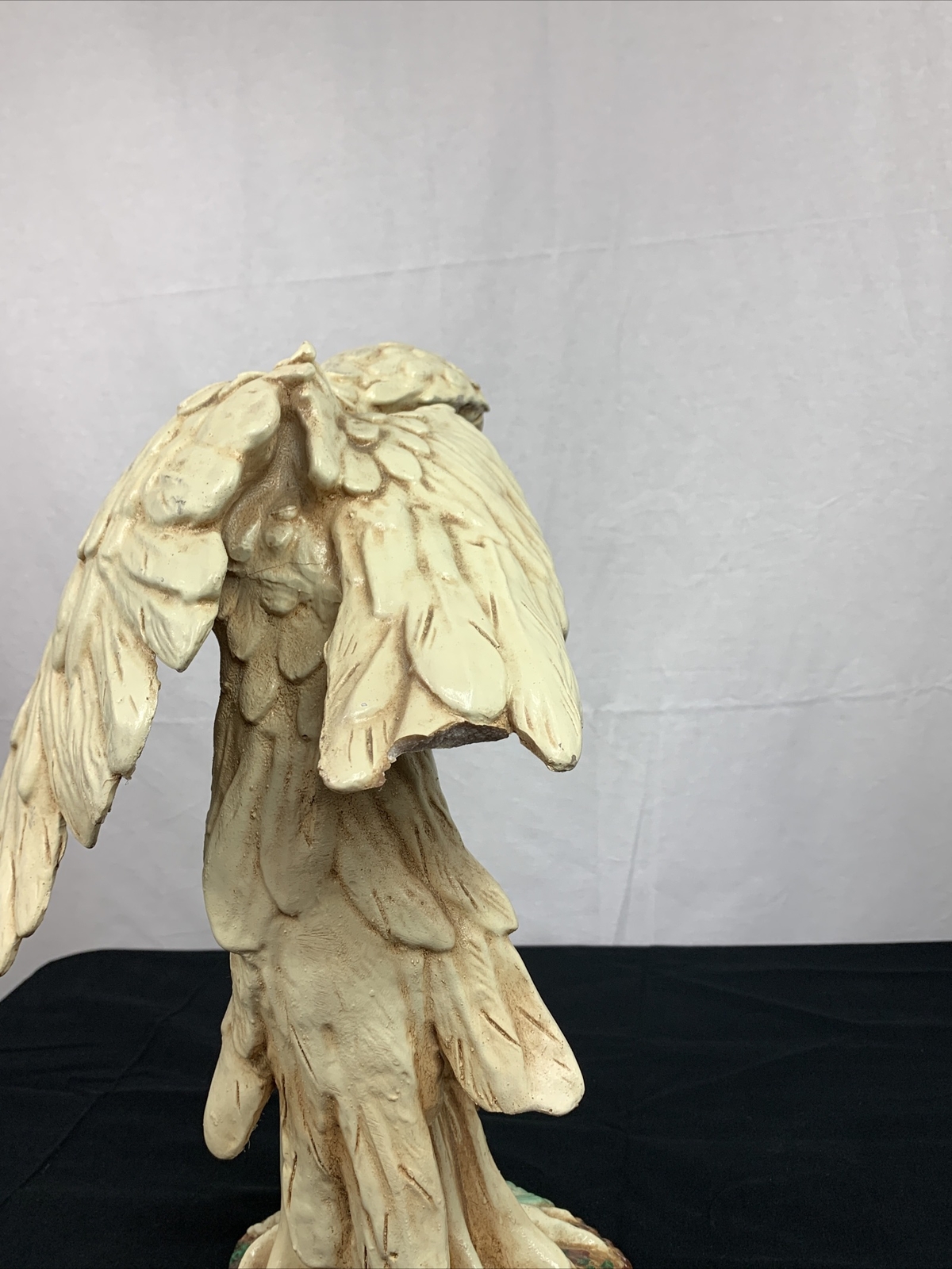 Ceramic Parrot Large Bird 19″ Tall Heavy Vintage Italian Style Flaws See Picture