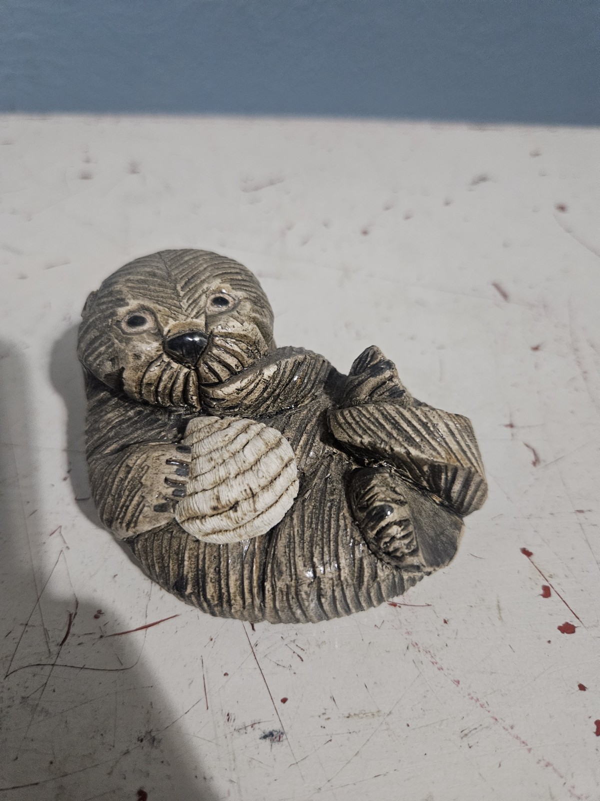 Artesania Rinconada Sea Otter #67 Hand Carved Clay Pottery Vintage Retired