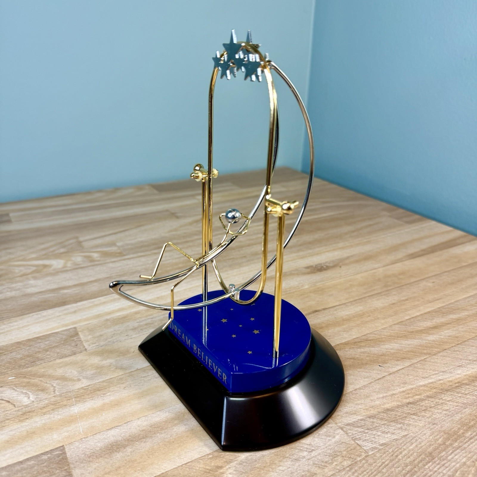 KINETIC ART Celestial Man on Moon Stars Desk Motionette Pendulum Dream Believer