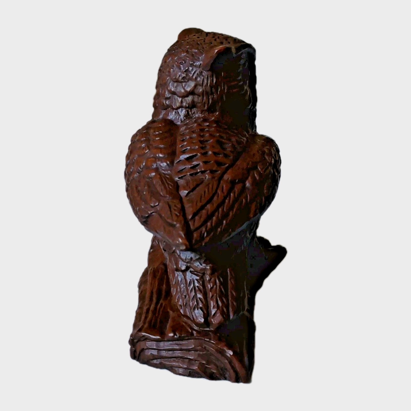 Vintage Pecan Resin Owl Figurine 4.5″ Hand-Crafted by Red Mill Mfg. USA P6
