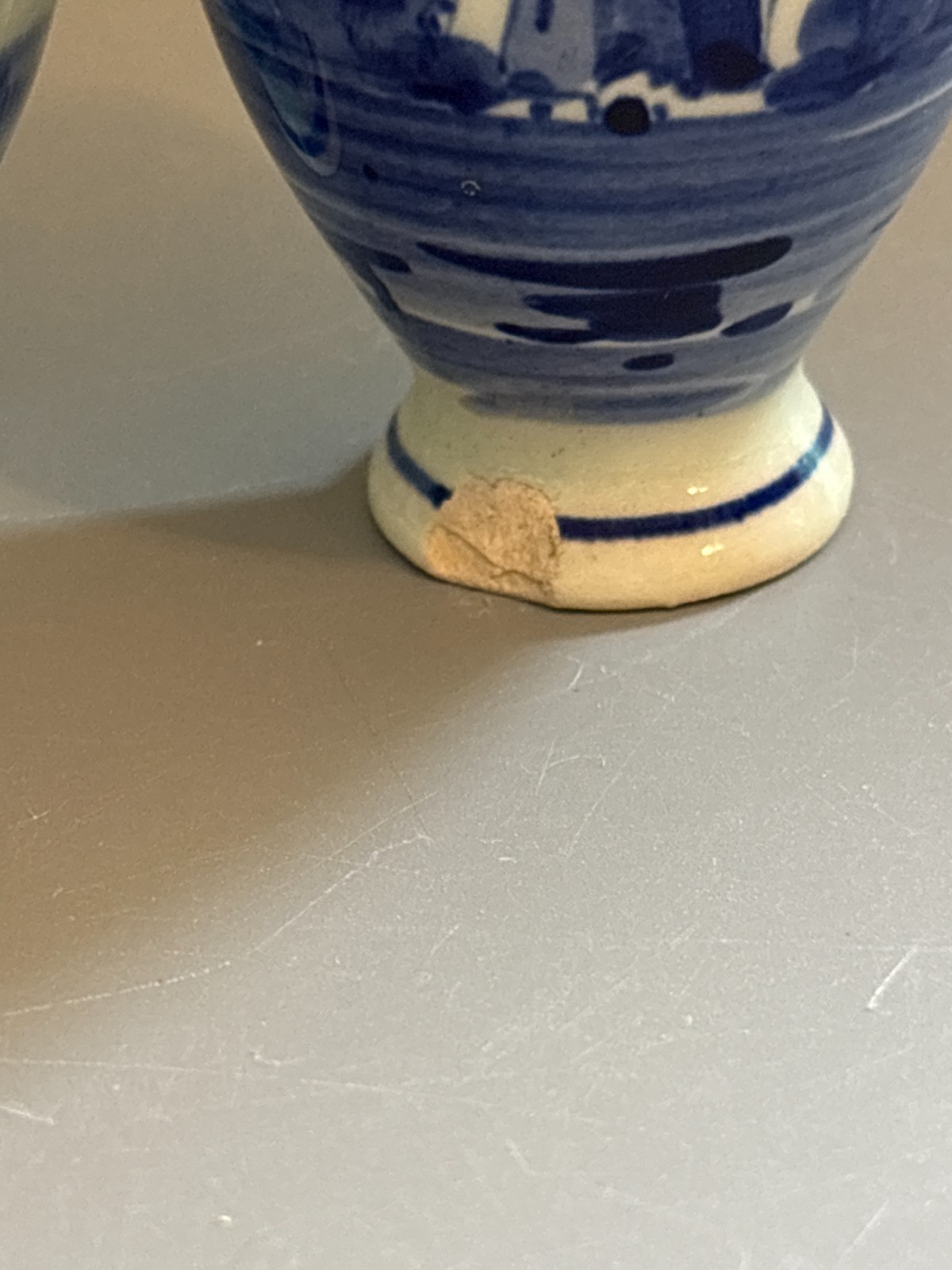Vintage Delfts Holland Blue White Mini Vase Pair Windmill Hand Painted Signed