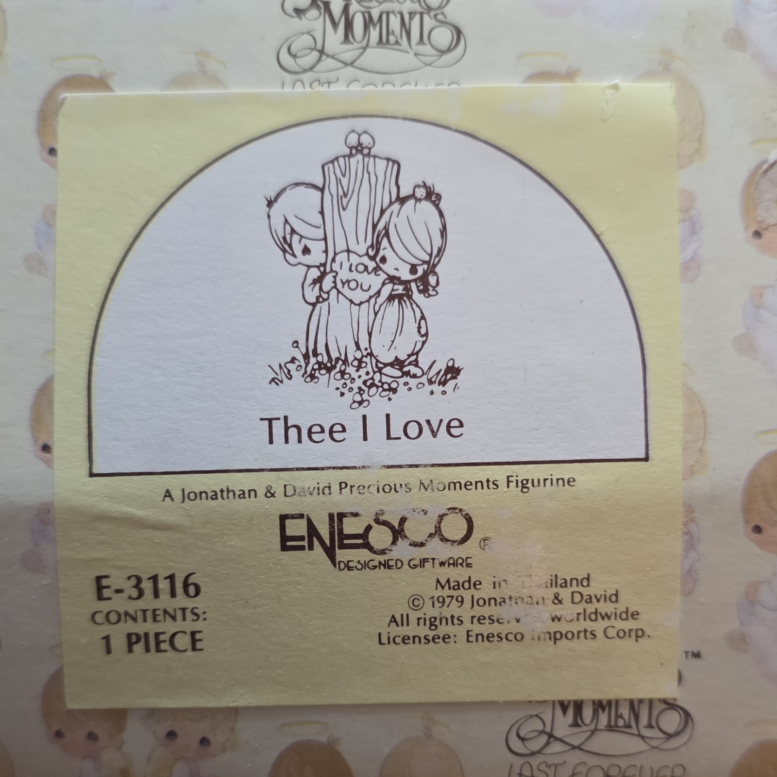 Precious Moments Thee I Love Porcelain Romantic Love Figurine Boxed 1979