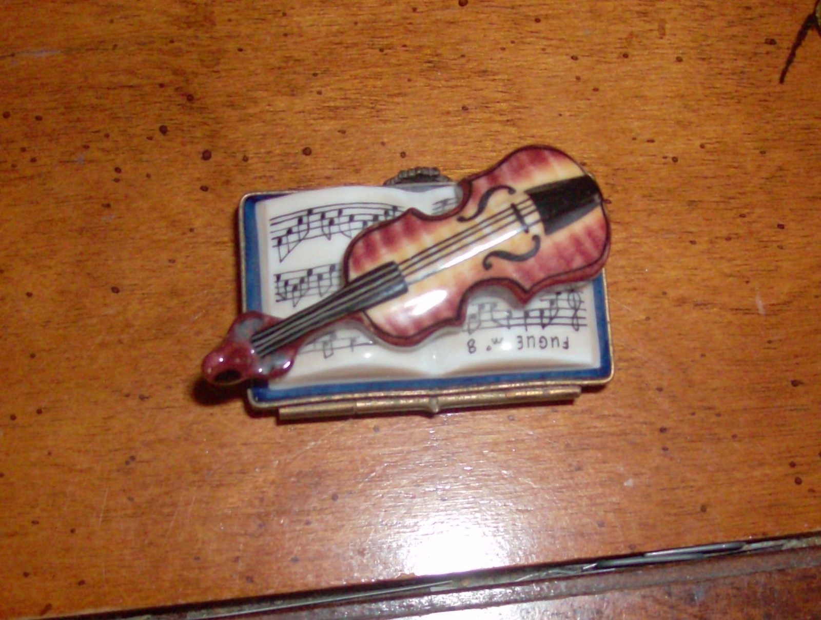 RARE LIMOGES “VIOLIN” HAND-PAINTED SCULPTURE (L@@K!)