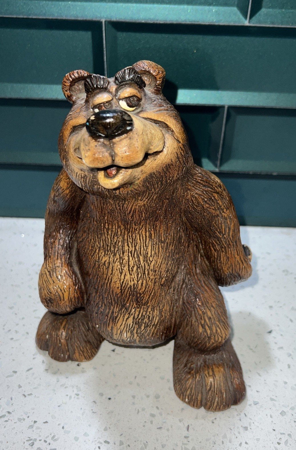 Vtg Beasties Of The Kingdom Boswell Bear Figurine John Raya Clay Figurine 1988
