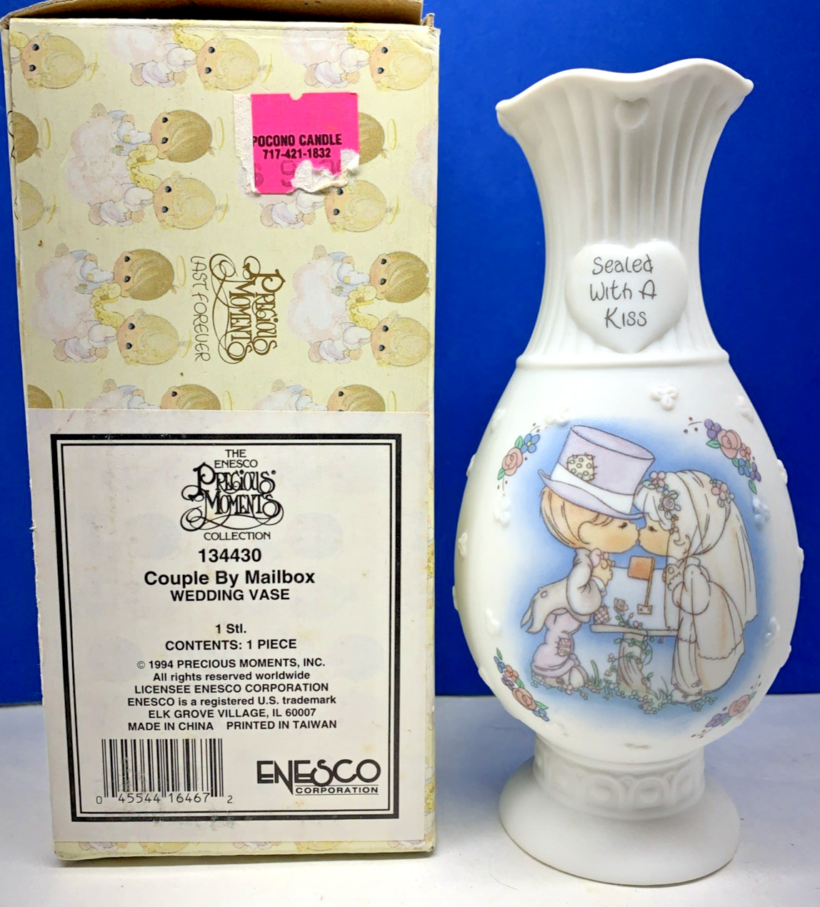 Precious Moments 1994 Couple By Mailbox Wedding Vase