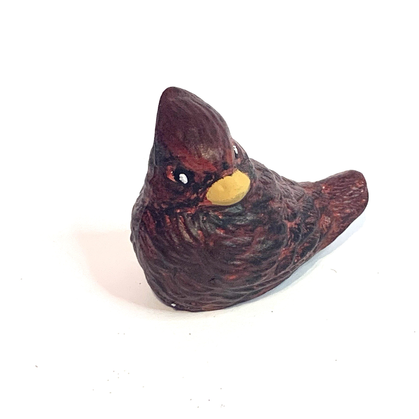 Ceramic Or Resin Bird Figurine Lot of 3 Small Birds Green Blue Red Hand Painted