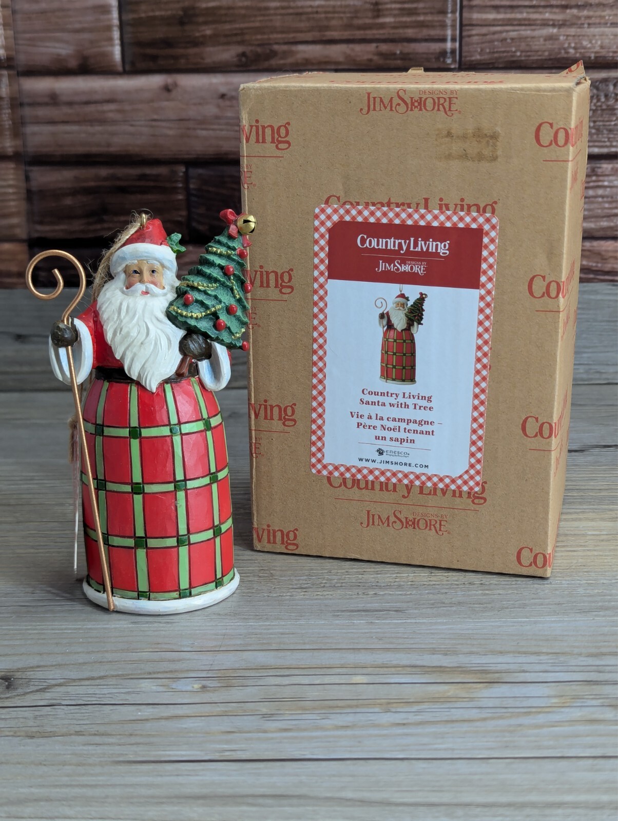 Jim Shore 2020 Enesco Country Living Santa with Tree Ornament 4.5″ 6007451