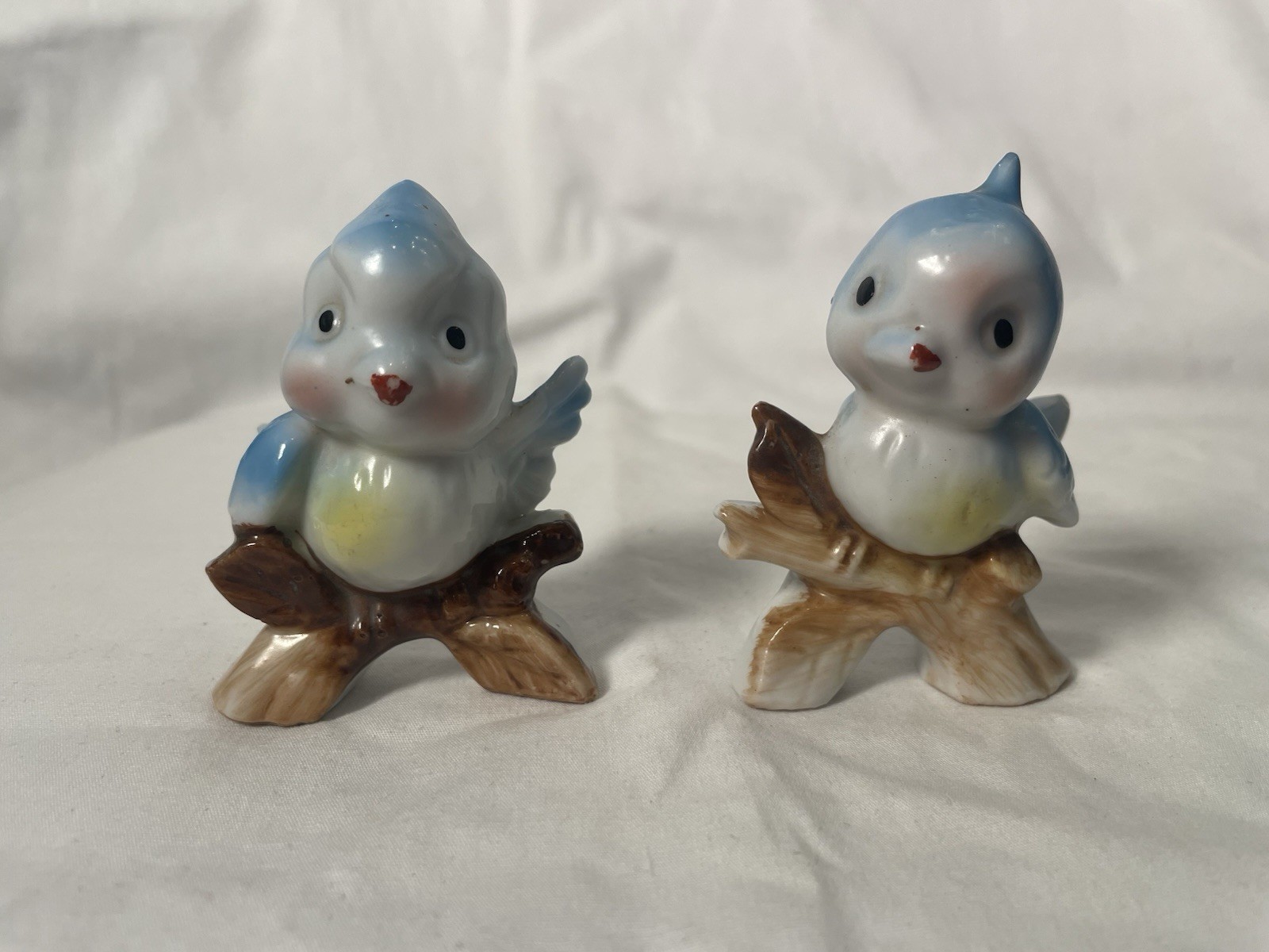 Blue Birds On A Branch Figurine Bone China Glazed from Japan