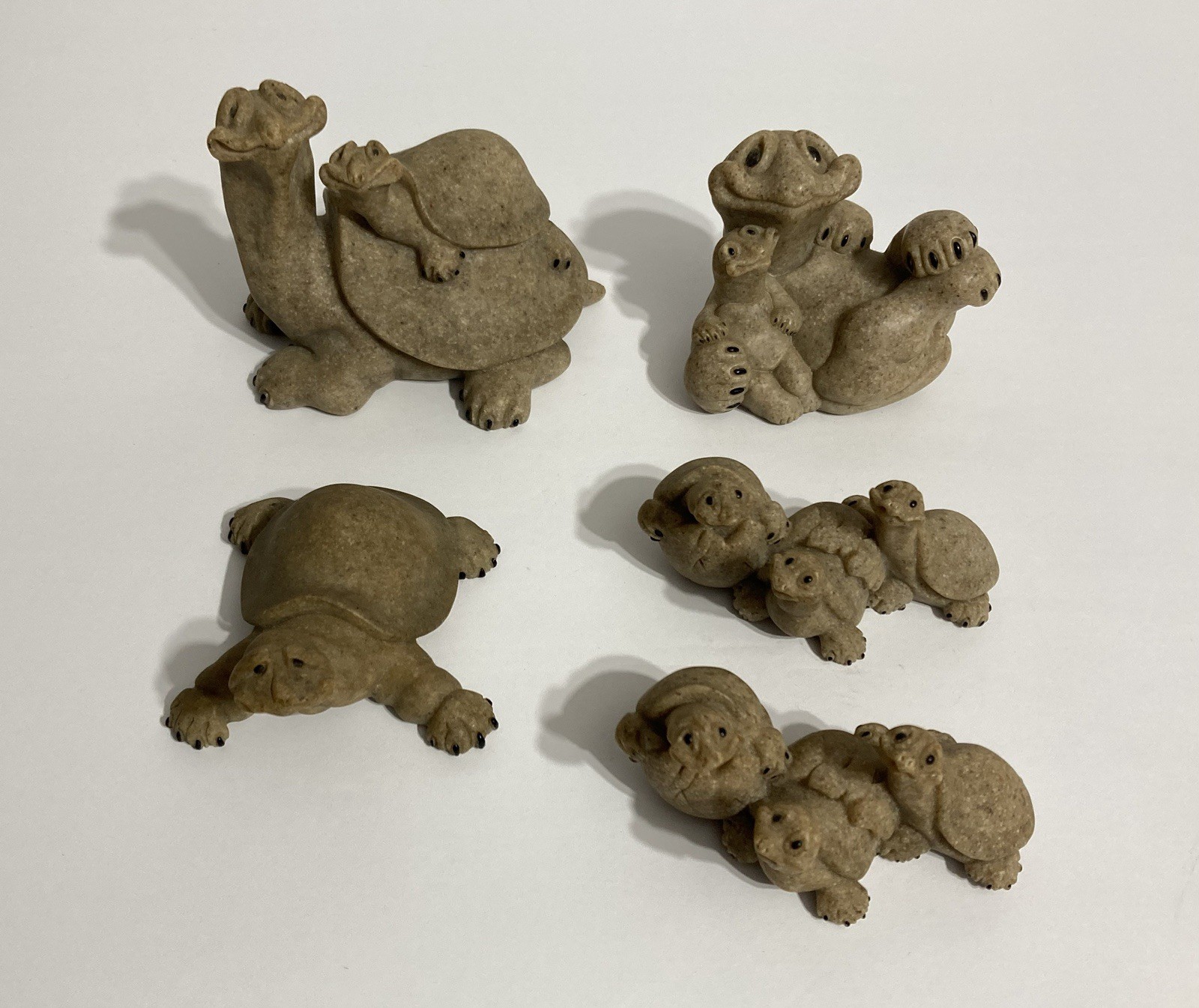 5 pc Vintage Quarry Critters Turtle Tortoise Figures Second Nature Design