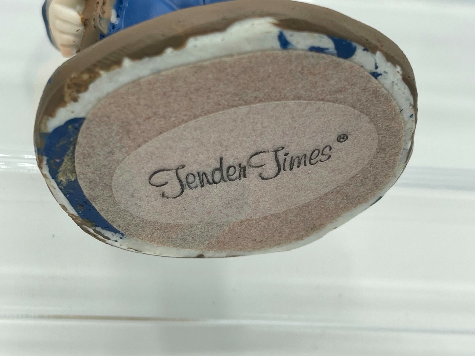 Tender Times- Little Boy in Police Uniform Hand Painted Ceramic 4″ Cute!