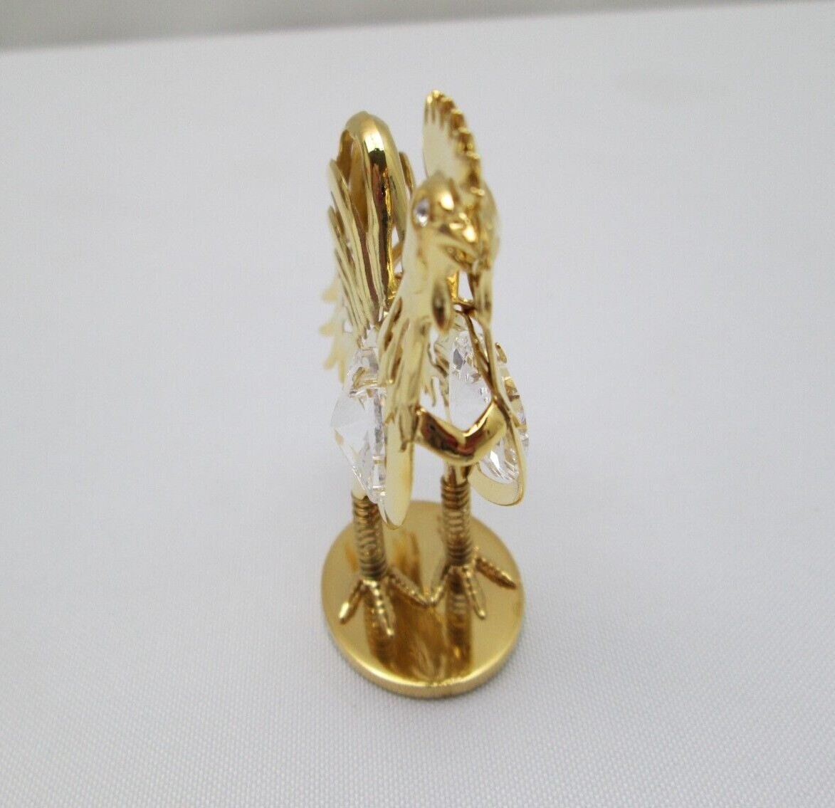 24K Gold Plated Rooster with Swarovski Crystals Figurine Ornament