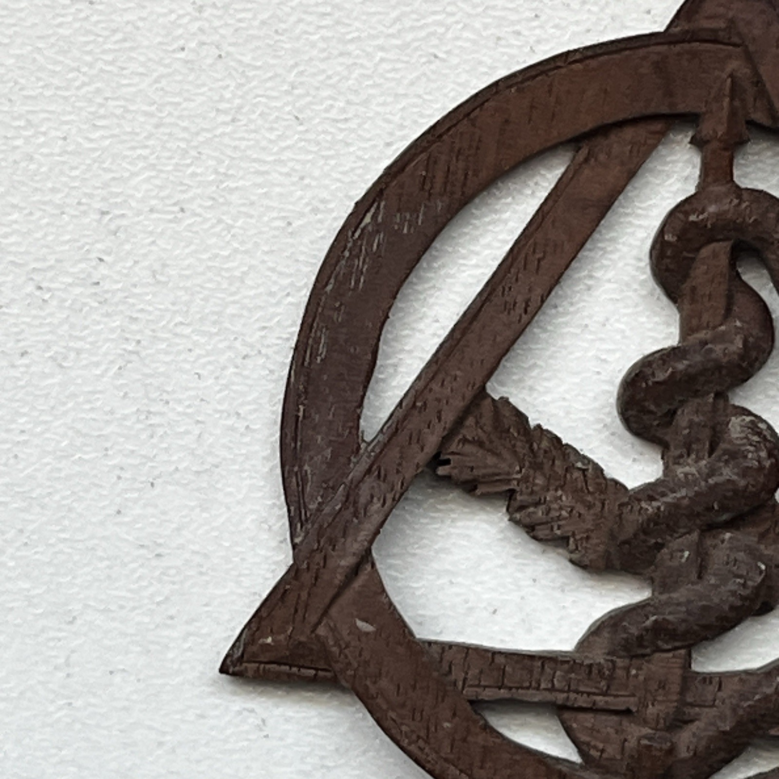 Vintage 2 Inches wooden carved medical Dentistry emblem