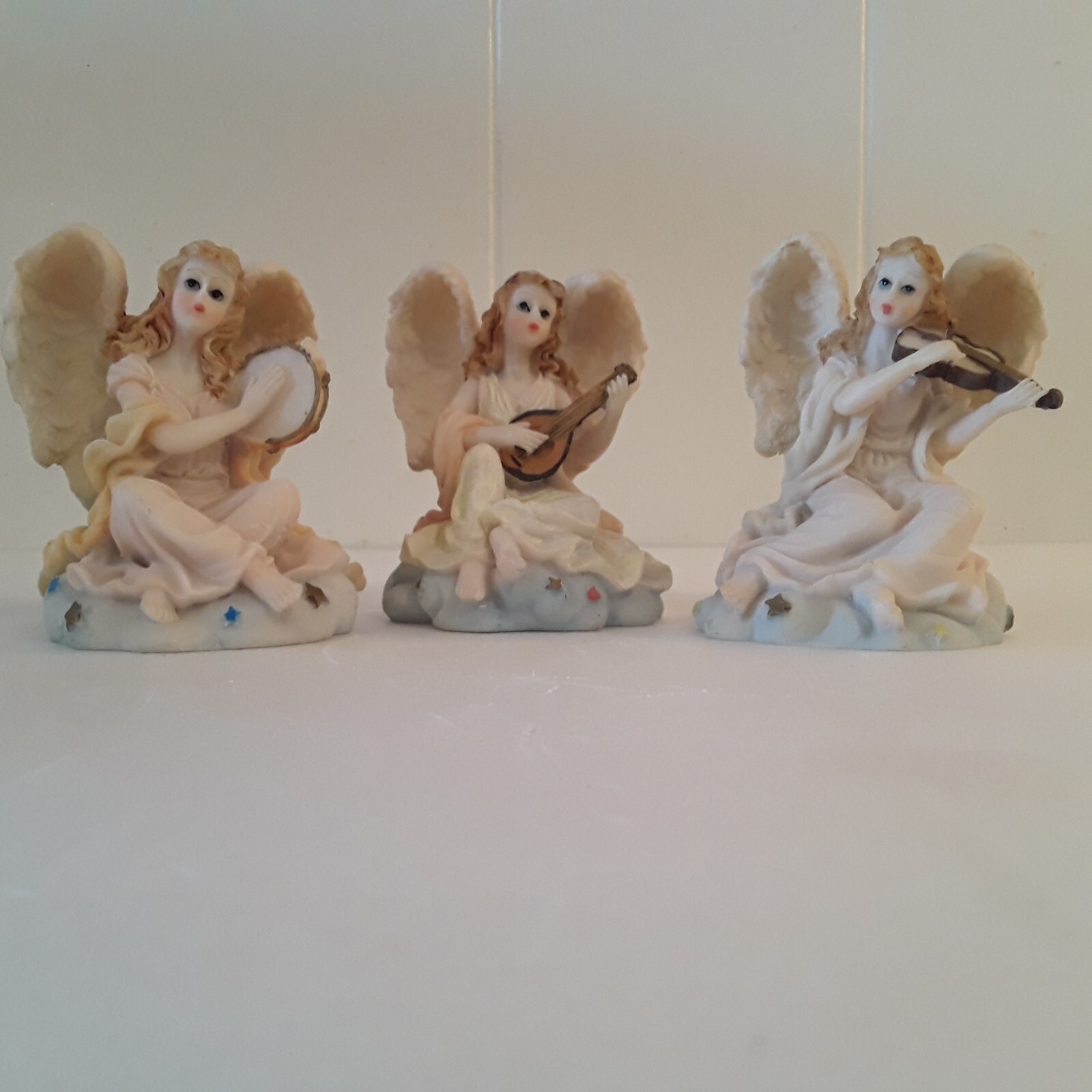 Set of 3 Angels Playing Musical Instruments , 3 1/2″ Tall