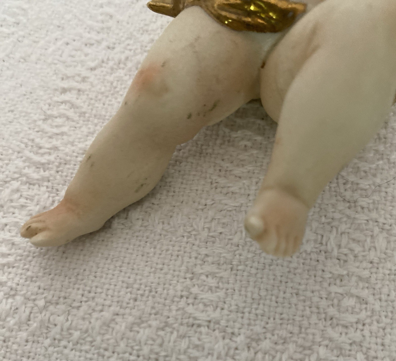 Antique German Angels Bisque Porcelain Pair, Ernst Bohne & Söhne Marked No Chips