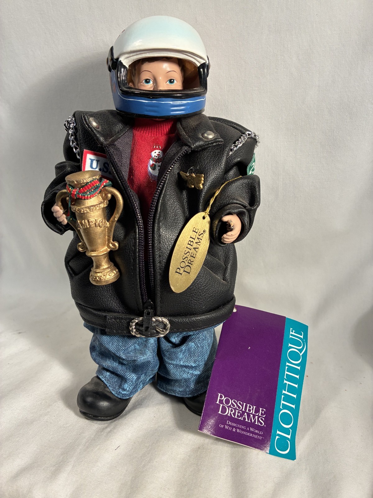 Possible Dreams Clothtique 2001 Boy Motorcyclist 711176 RARE