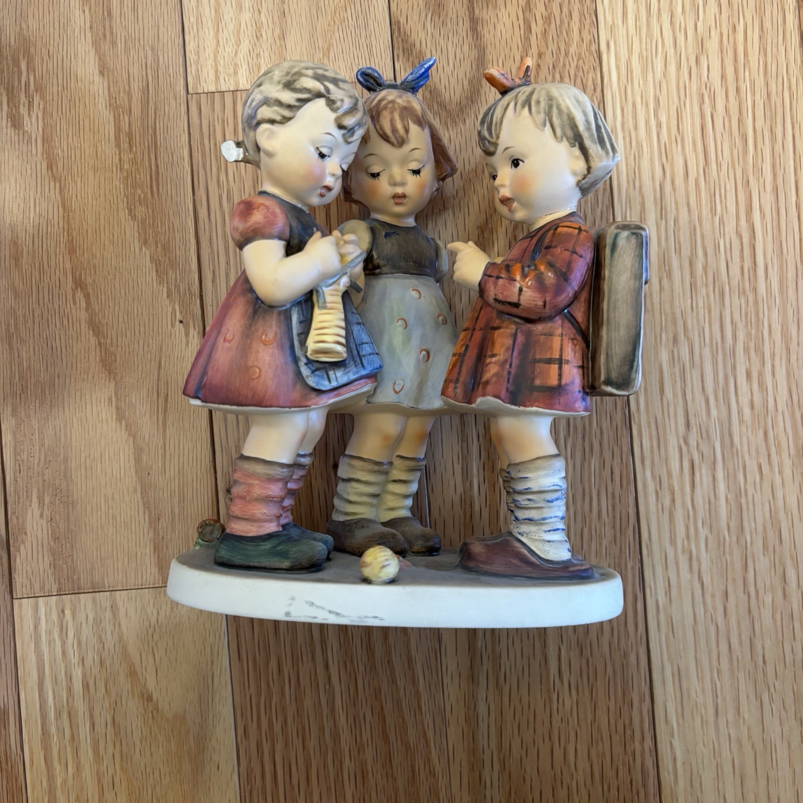 Goebel Hummel School Girls Figurine Group Germany Broken Pony Tail SEE PHOTOS