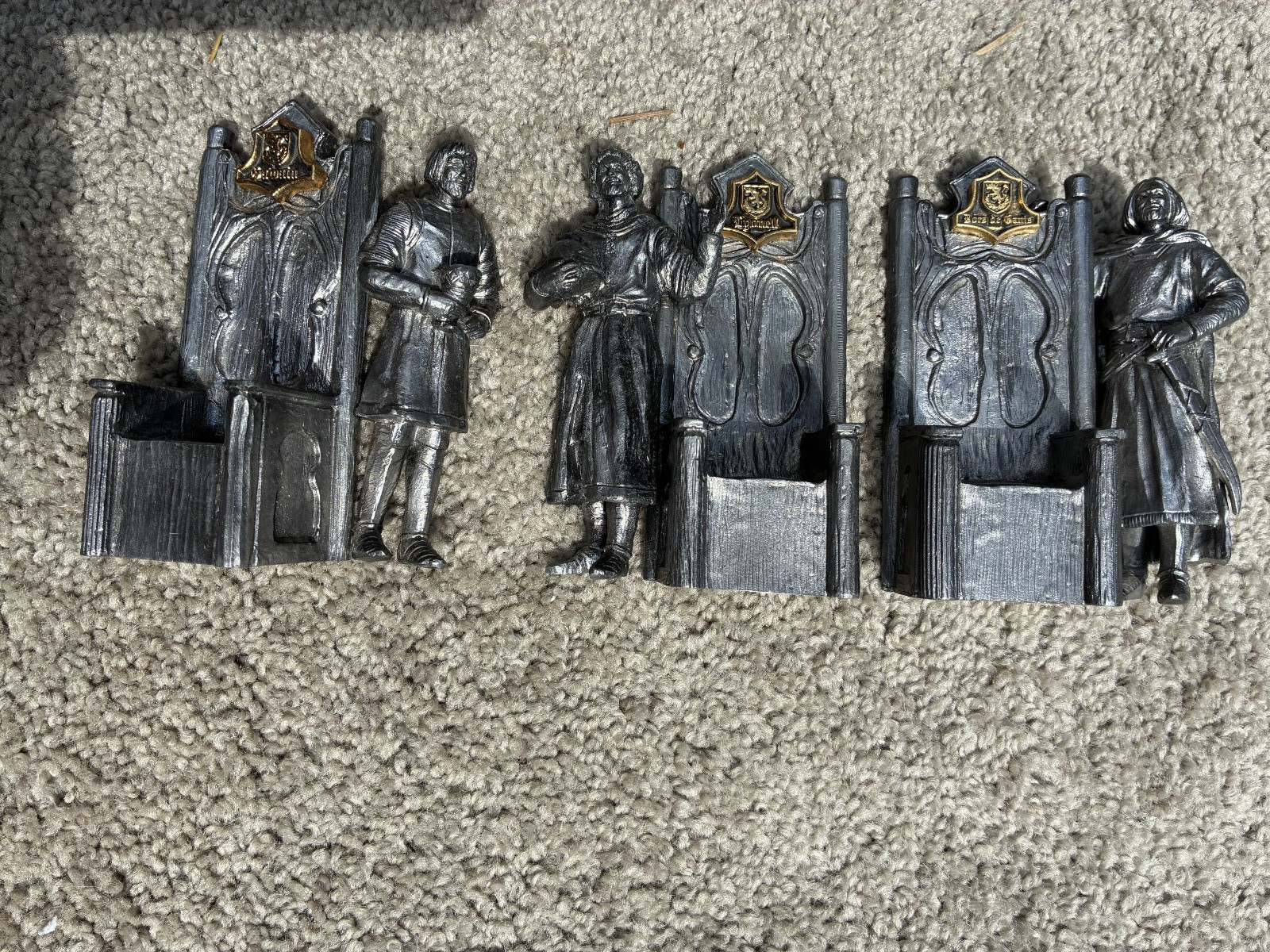 Michael Ricker Pewter Knights King Arthur Round Table 15 Figures Gold Crests Sig