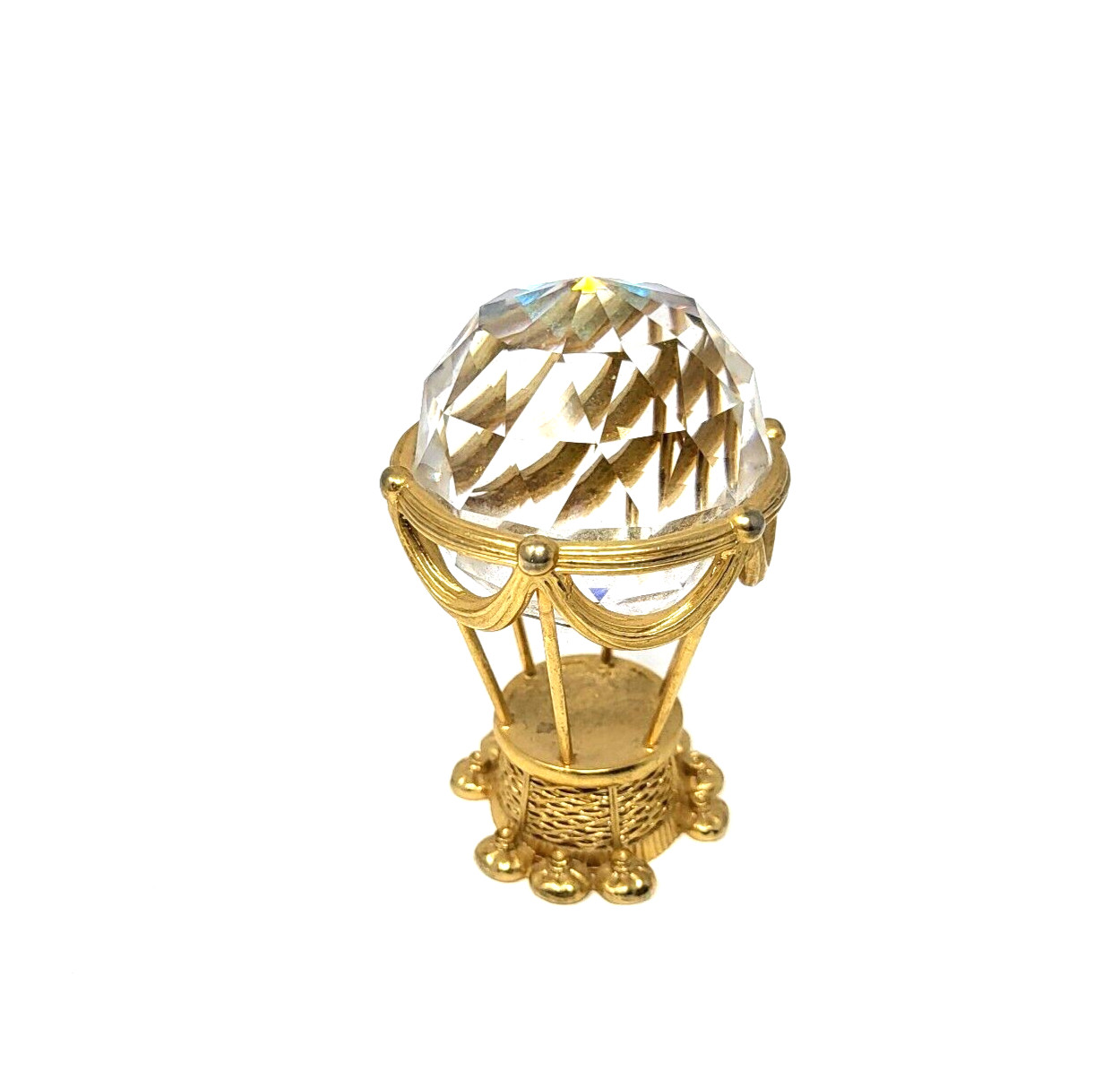 Stunning SWAROVSKI Trimlite HOT AIR BALLOON Multi-Color Crystal Gold Trim 3″