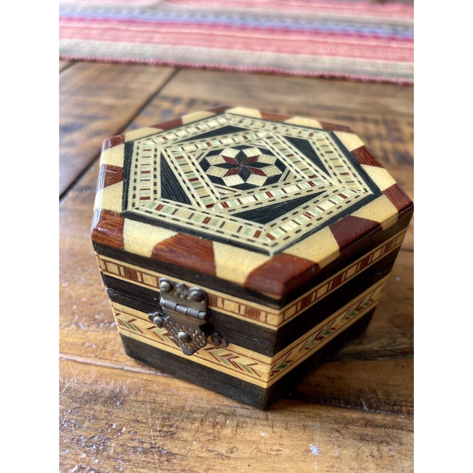 Jewelry Box Hand Made Mini Wood Red Velvet Granada,Spain.