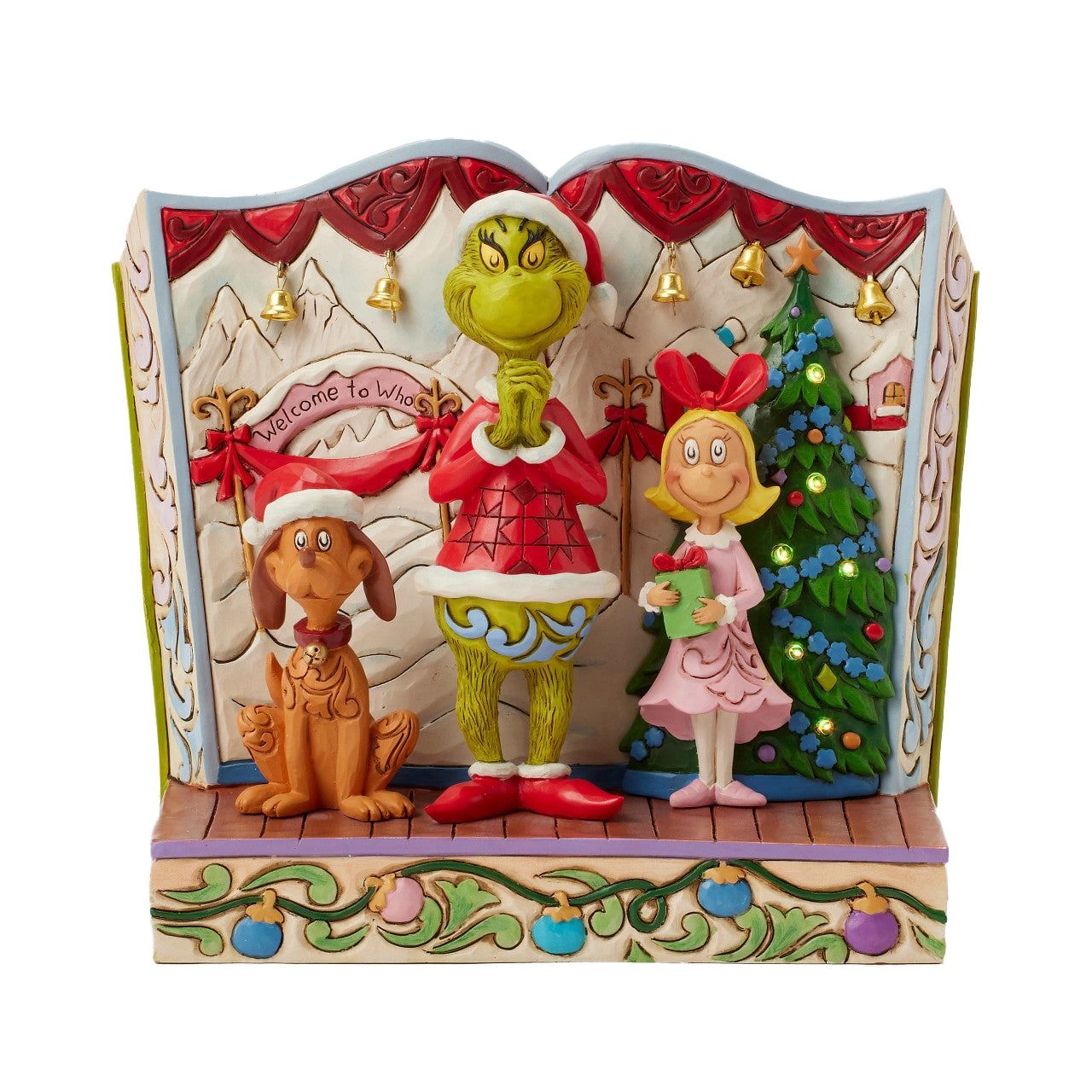 Jim Shore The Grinch with Max and Cindy Lou Storybook Figurine 6017056