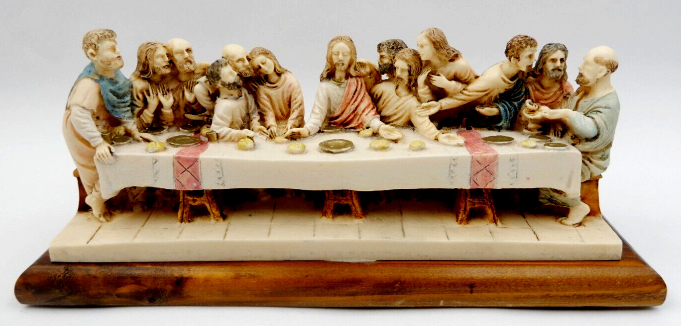 THE LAST SUPPER FIGURINE SIGNED L TONI. JESUS APOSTLES CHRISTIANITY ~ ITALY