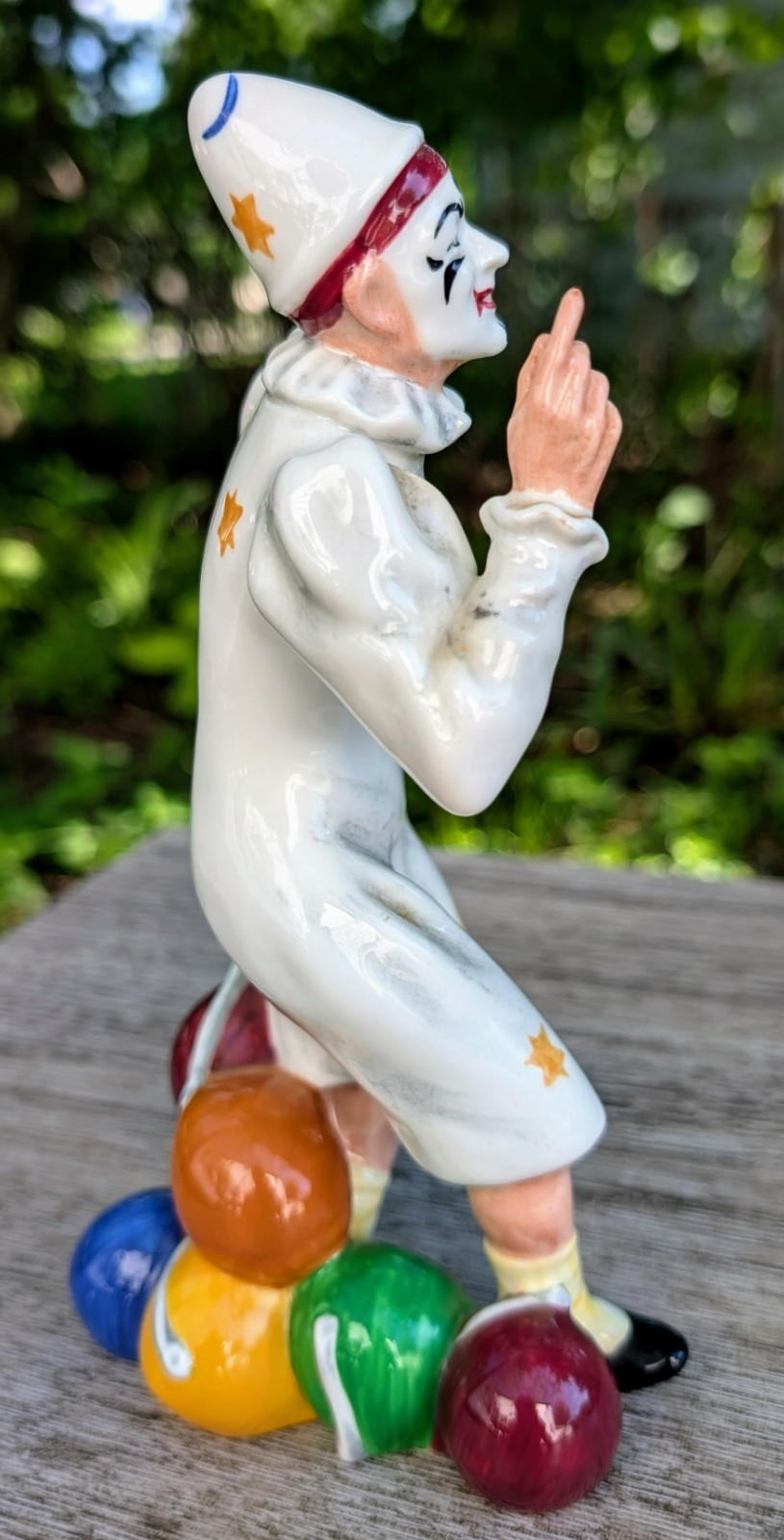 2 Vintage Royal Doulton Clown Figurines: Balloon Clown & Reflections Tumbler
