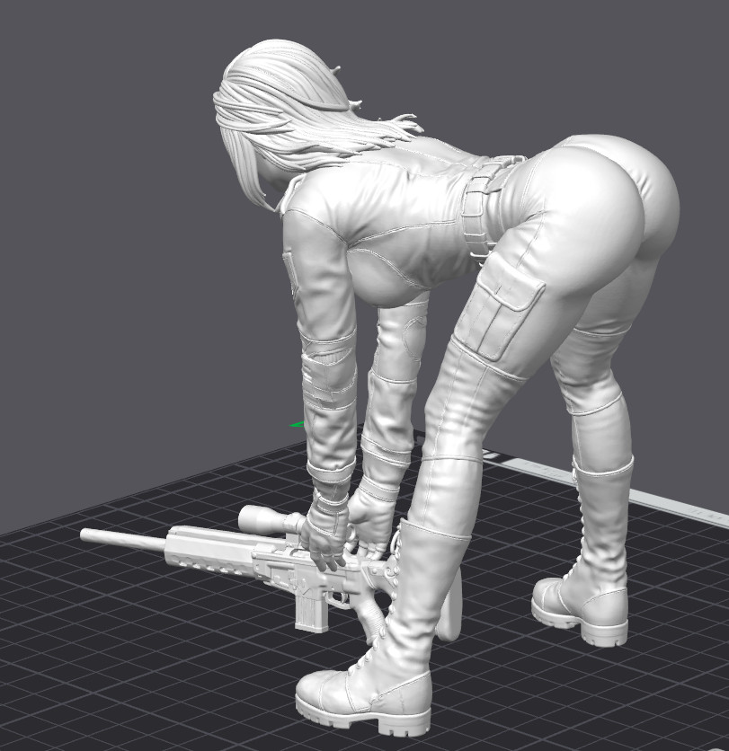 Sniper Wolf Picking Up Sniper Rifle Fan Art Tribute 3D Printed HOTT Paintable!!!