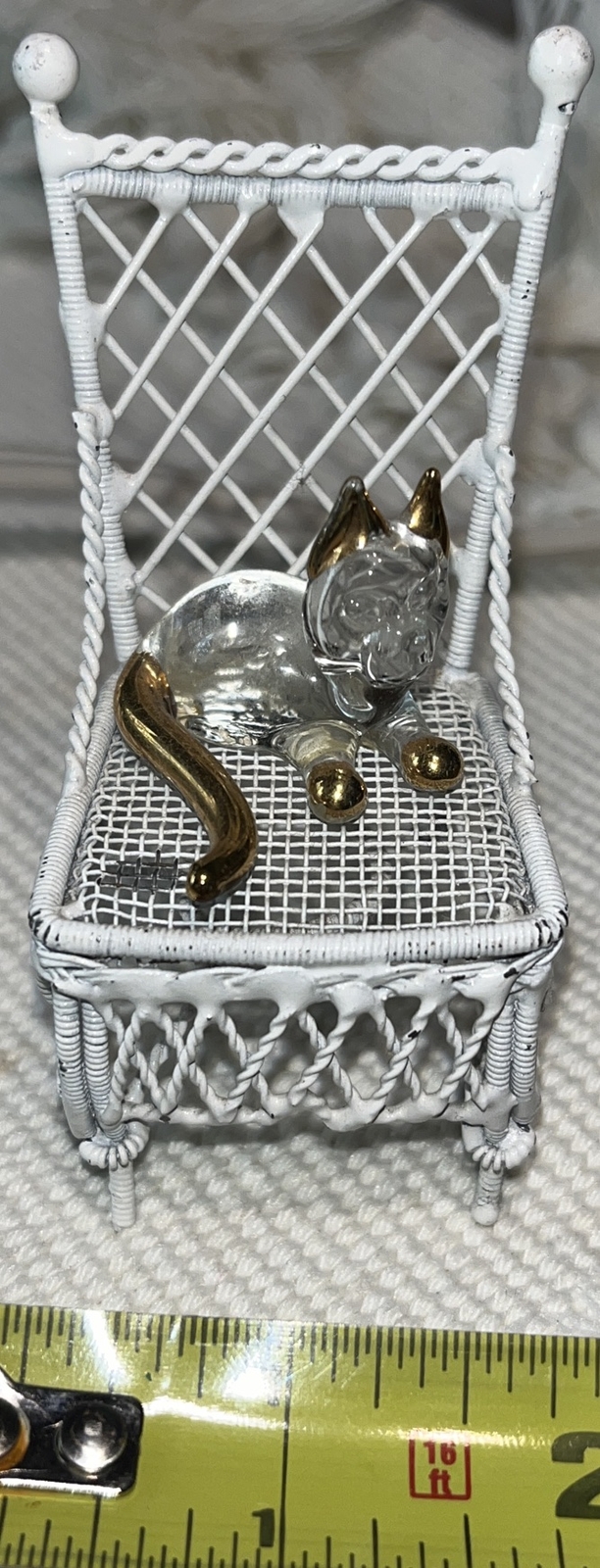 Crystal World? CAT Sitting On Chair Vintage