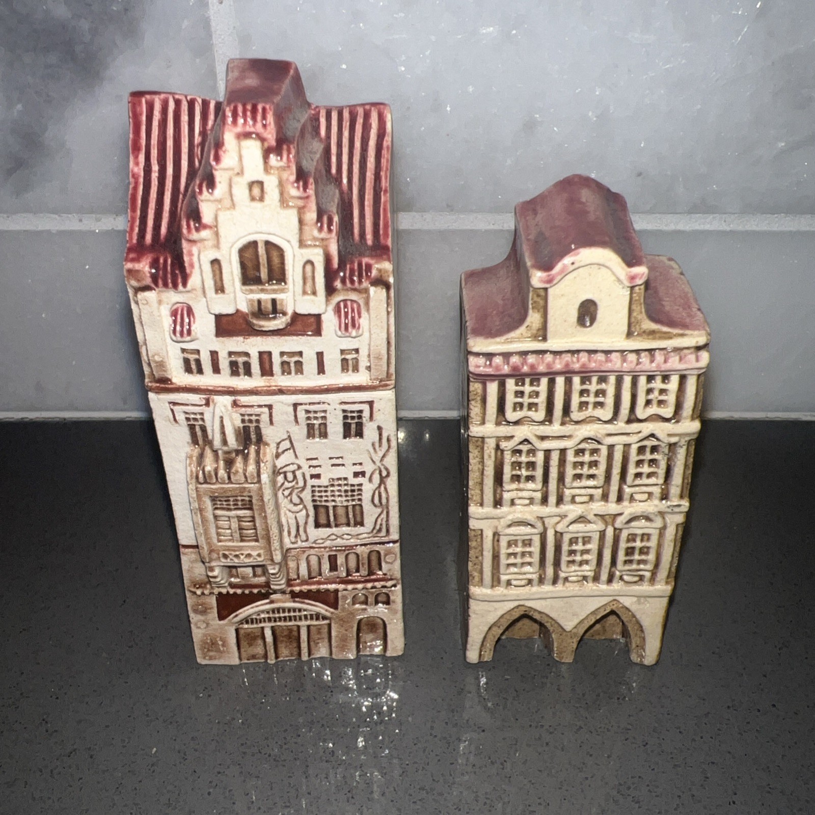 VP Praha Little Porcelian Houses Prague Vintage 90’d Numbered Lot of 2
