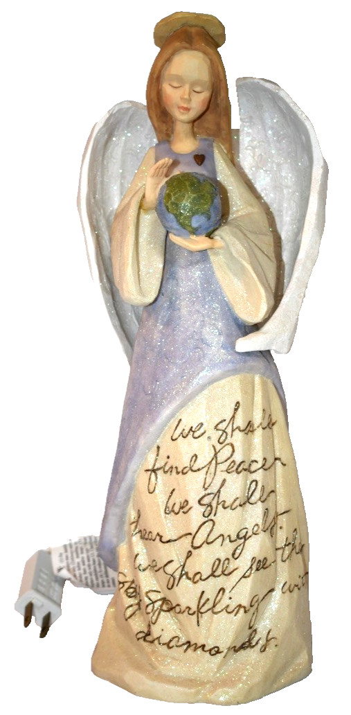 VTG 2002 ENESCO Foundations Light-Up Resin Angel of Peace By Artist Karen Hahn