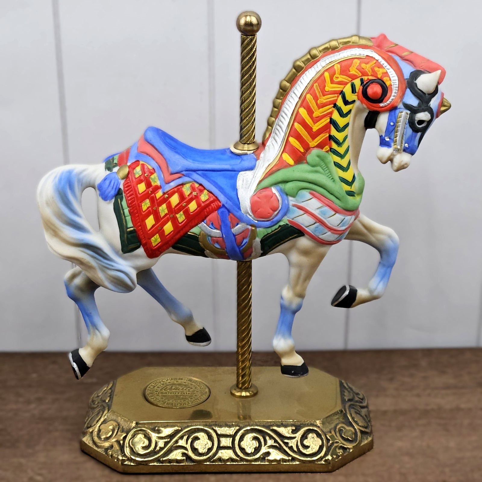 Willitts Americana Bright Colorful Armor Horse Carousel Memories LE #3461 Brass