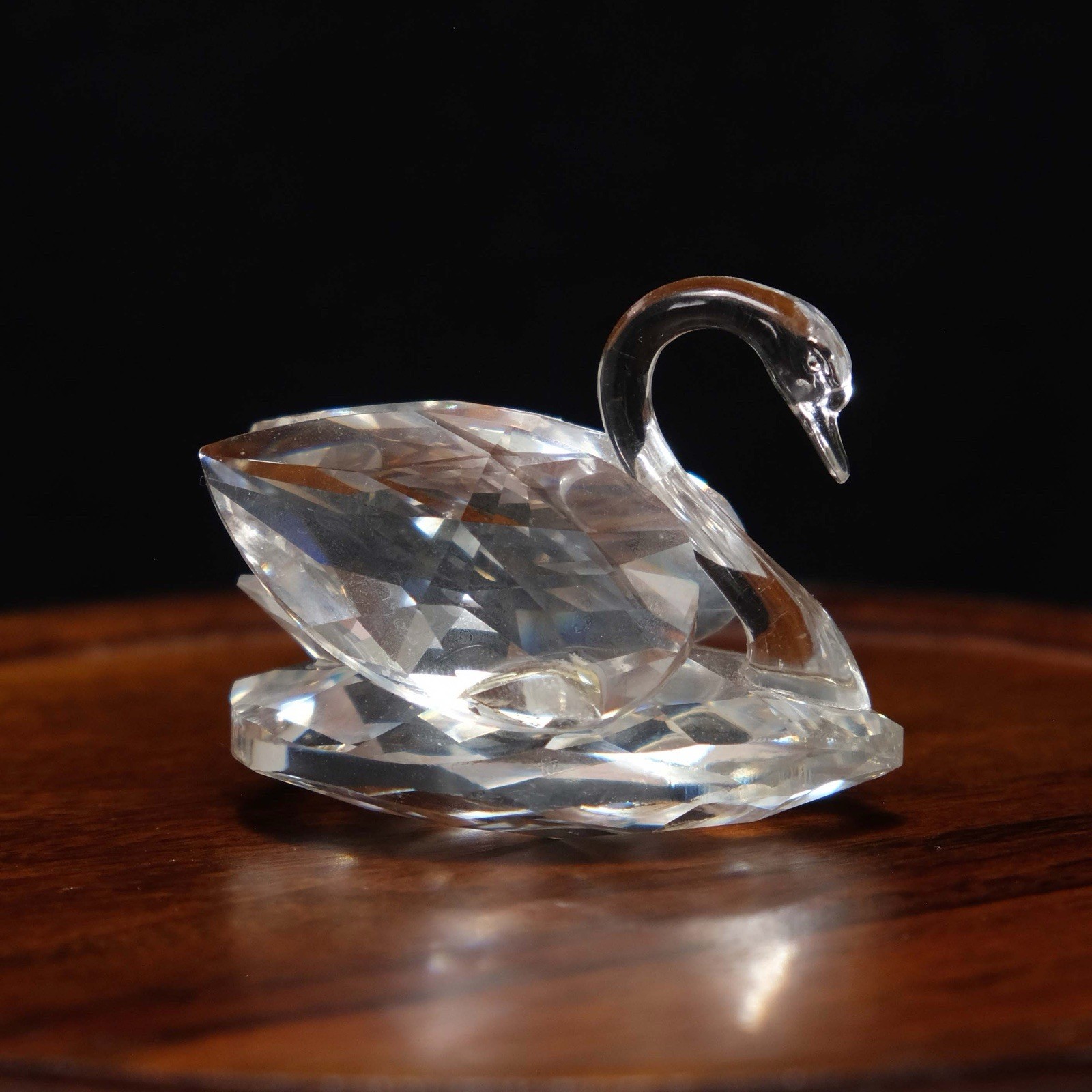 Swarovski Crystal Swan Figurine by Max Schreck 1980-1987 Retired, Stamped GVC