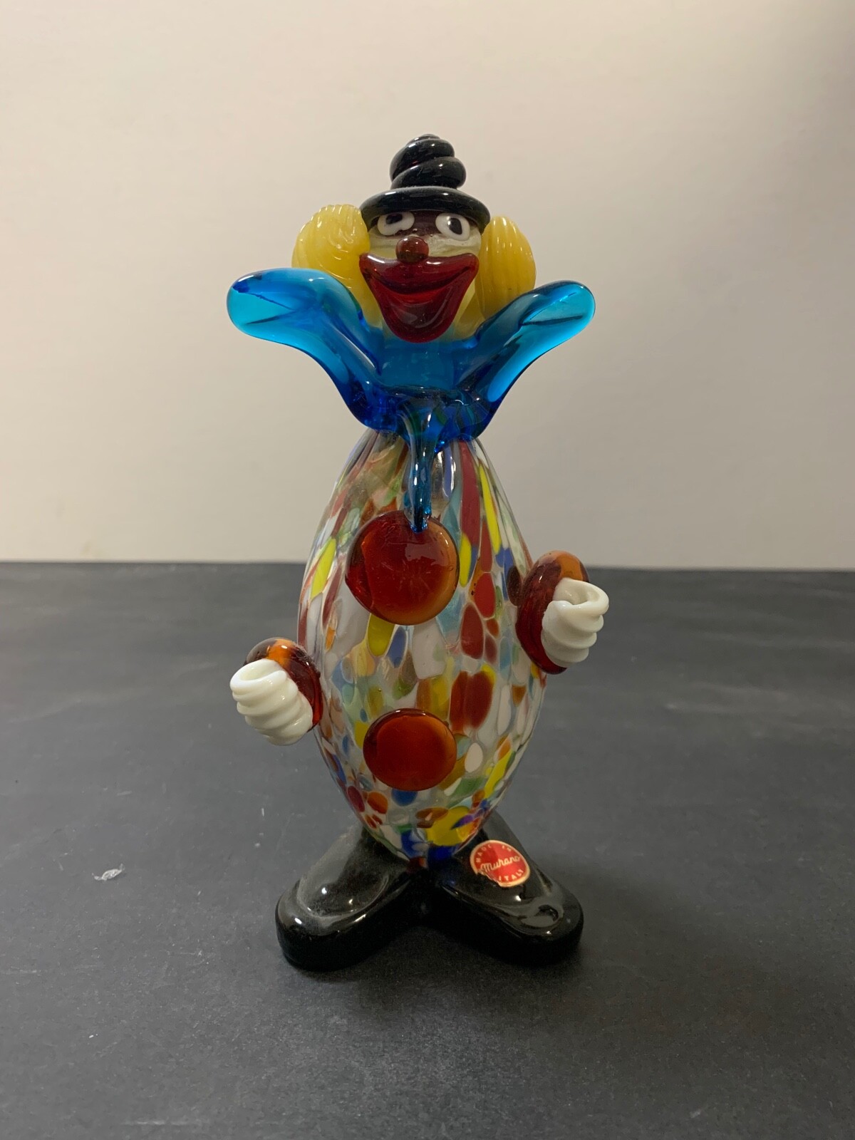 Vintage Murano Glass Clown Figurine. Hand Blown Glass. 1960-1969.