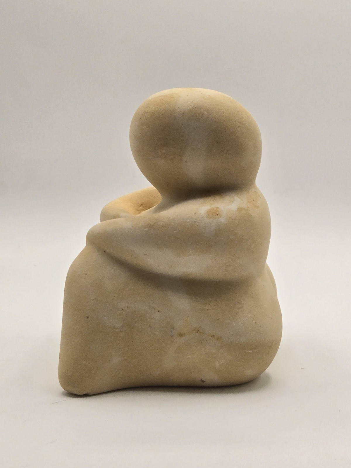 Joe Xuereb Handcarved Abstract Sculpture Seated Figurine