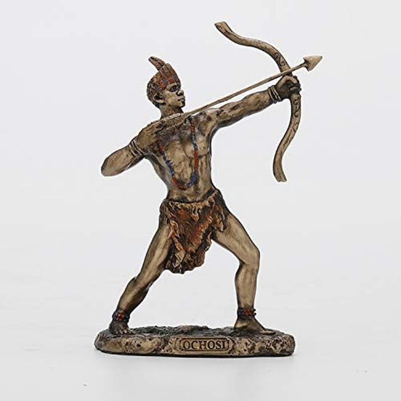 3 7/8 Inch Ochosi Santeria Orisha the Divine Hunter Cast Resin Hand Painted Anti