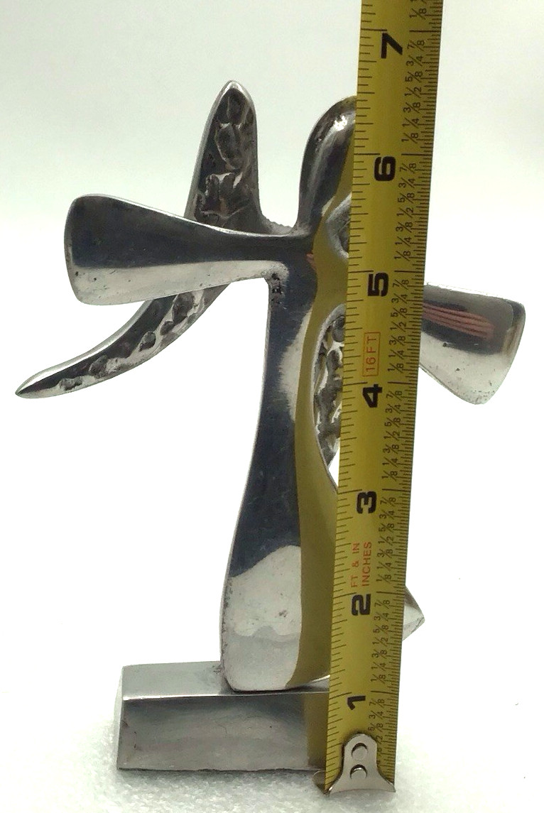 Guardian Angel Cast Aluminum Spiritual Desk Shelf Décor Religious Figurine 6.5″